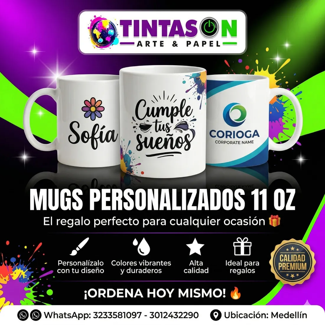 Tazas personalizadas de 11 oz