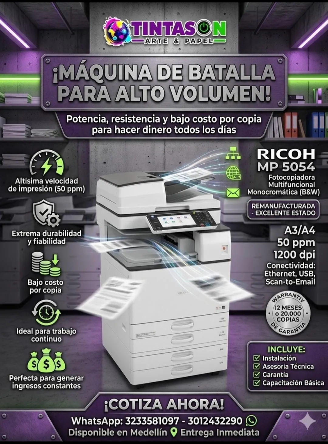 Ricoh MP 5054, máquina de batalla para alto volumen